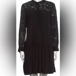 Rebecca Taylor Silk and black lace dress size 10